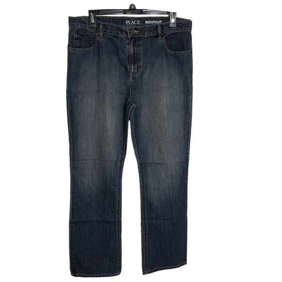 The Children's Place Boys Jeans Size 16H Husky Bootcut Denim Adjustable Waist - Picture 1 of 12